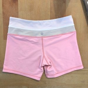 Light pink lululemon shorts